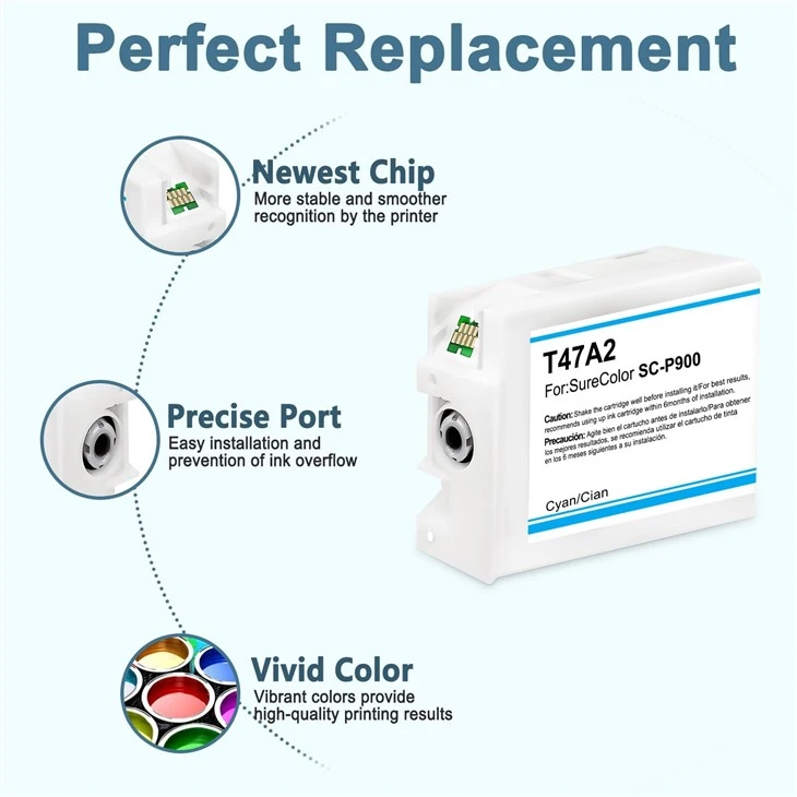 80ML T47A1-T47A9 T47AD P900 Compatible Ink Cartridges For EPSON SC-P900 factory