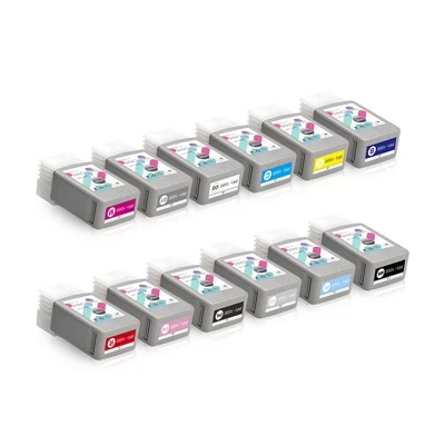 Hộp mực dùng một lần tương thích 12 màu 80ML PFI50 PFI 50 có chip cho Canon Image Pro500 PRO-500